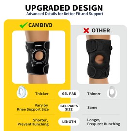 CAMBIVO Elite Motion Series Knee Brace for Women & Men with Side Stabilizers, Knee Support forRunning, Basketball, Workout (Black, Small)
