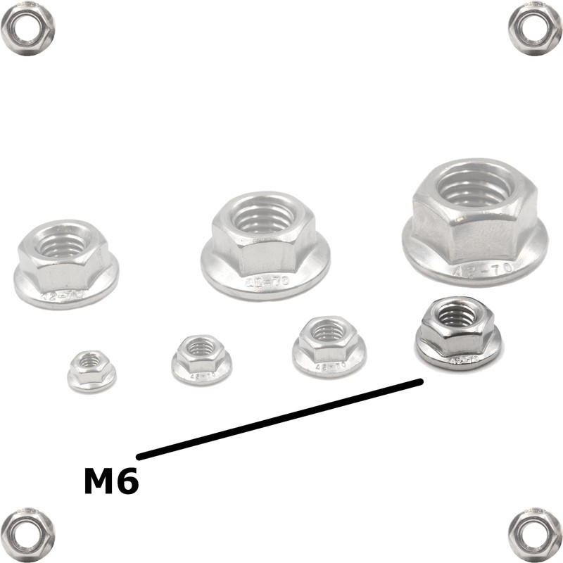Locking Tooth Nuts M6 Stainless Steel A2 / V2A -