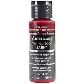 DecoArt DA508-30 Americana Multi-Surface Satin Acrylics Paint, 2-Ounce, Dark Scarlet