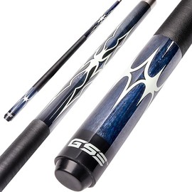 GSE GAMES&SPORT EXPERT 58" 2-Piece Canadian Maple Portable Carrying Billiard Pool Cue Stick (Blue) - Weight: 20oz