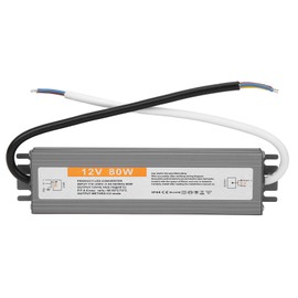 80W LED Driver Transformer, 12V/24V DC IP68 Waterproof Switching Power Supply, Thinner and Durable, Excellent Insulation, High Dielectric Strength(DC12V)