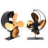 Wood Stove Fan 4 Blades Fireplace Fan Heat Powered Fast