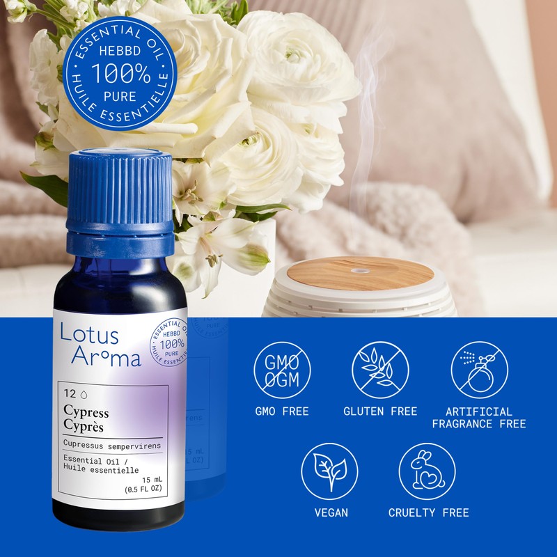 Lotus Aroma Essential Oil, Cypress, 0.5 Fluid Ounce