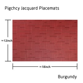 PIGCHCY Placemats,Washable Durable Woven Vinyl Placemats for Dining Table,Heat Resistant Plastic Placemats Set of 6 (18 x 12 inches,Burgundy Red)