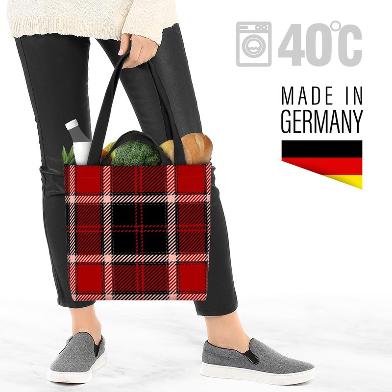 VOID Plaid Red Black Checked Bag 33 x 33 x