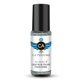 CA Perfume Impression of Dolce G Light Blue Italian Pour Femme For Women Replica Fragrance Body Oil Dupes Alcohol-Free Sample Travel Size Concentrated Long Lasting Attar Roll-On 0.14 Fl Oz/4ml-X1