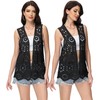 Anna-Kaci Crochet Vest Sleeveless Boho Lace Cardigan Stylish and Cute