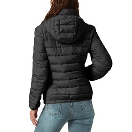 YZG Women's Down Jacket Lightweight Packable Detachable Hooded Waterproof Puffer Jacket Black XL