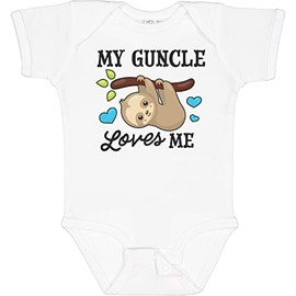 inktastic My Guncle Loves Me with Sloth and Hearts Baby Bodysuit 12 Months 0020 White 2f272