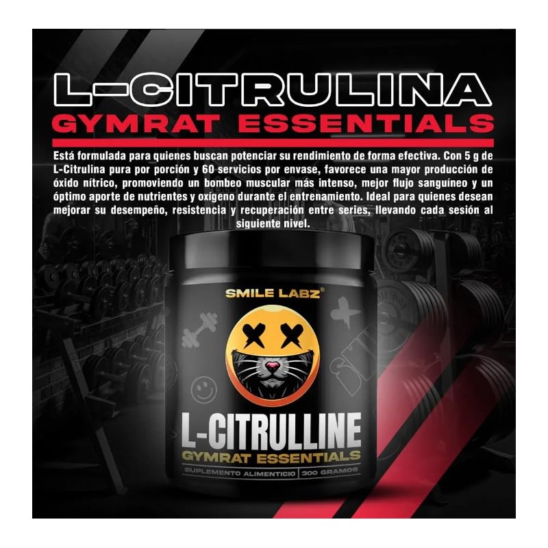 L-Citrulina Pura en Polvo 300 g, 60 Porciones de 5