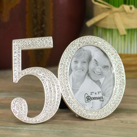 Roman - 3.25"H 50TH RHINESTONE FRAME HOLDS 2X3