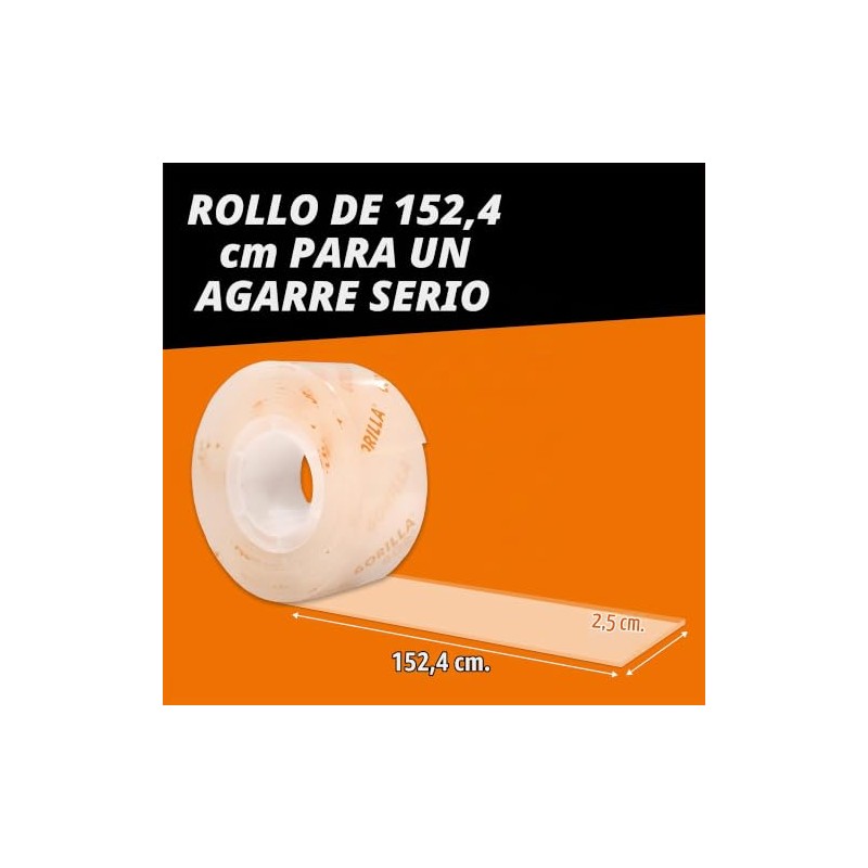 Cinta Adhesiva Trasparente Doble Cara 1.52m uso rudo marca Gorilla