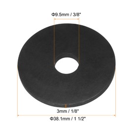 PATIKIL Rubber Washers, 16Pcs 1 1/2" OD x 3/8" ID x 1/8" Thickness Waterproof Abrasion Resistant Flat Rubber Grommets Spacer for Bolts Screws
