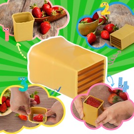 3PCS Strawberry Slicer: Fruit Slicer Cup, Strawberries Cutter Cup, Speed Cutter for Banana Grape Egg, Kitchen Portable Slicing Tool