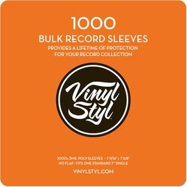 Vinyl Styl 45 RPM Vinyl Record Protective Outer Sleeves - 7" - 1000 Ct Bulk (Clear)