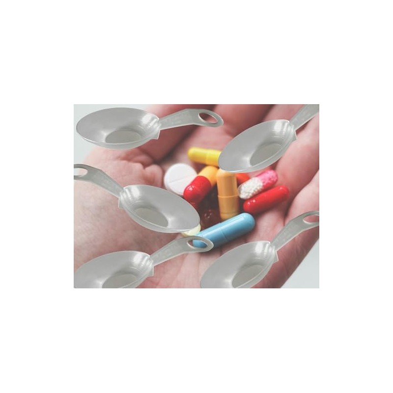 Medication Dosing Spoons Set, 5 Pieces, 2.5/5/10 ml Measuring Range,