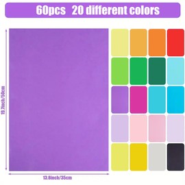 60 Coloured Tissue Paper for Wrapping Gifts,Cydaluya Tissue Papers with 20 Colors, 35x50cm Tissue Paper Sheets Perfect for Packaging Gifts and Crafts