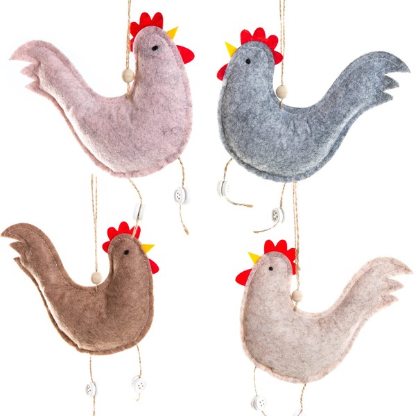 Logbuch-Verlag 4 Chickens for Hanging Felt Spring Easter Pendant Easter