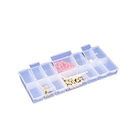 N'icePackaging - 2 Qty - 14 Bin Plastic Storage Organizer & Tackle Box - Multi-Compartment - For Small collectibles / Screws / knick-knacks - 9 7/8" x 4 3/8" x 1 1/8"