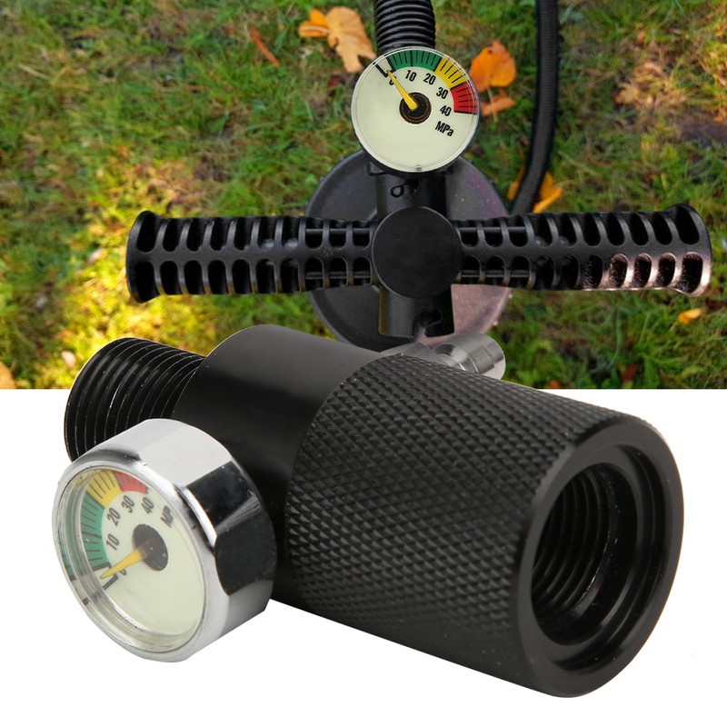 Air Filling Station Adapter with Pressure Gauge 40mpa 8mm/0.3in Male