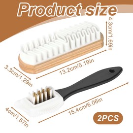 AEIOPRS 2 Pcs Wildlederbürste für Schuhe Raulederbürste mit Messingborsten Radiergummi und Reinigungstuch Vielseitig einsetzbar Ideal für Nubuk Wildleder und Velour