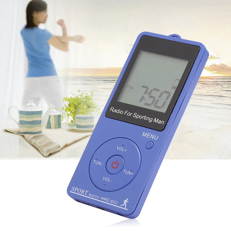 Compact Portable FM/AM Frequency Adjustment Digital Display with Pedometer Function