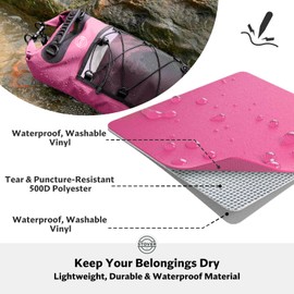 STOVER 30L Dry Bag Backpack with Waterproof Phone Pouch - Pink