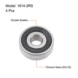 uxcell 1614-2RS Deep Groove Ball Bearing 3/8-inchx1-1/8-inchx3/8-inch Sealed Z2 Lever Bearings 4pcs