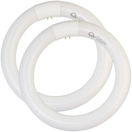 COOGGALAN 8 inch FC8T9/CW 22W Cool White Circular Fluorescent Light Bulb, Round T9 22 Watt Circline Fluorescent Lamp Bulbs 4100K 1350 Lumens, G10q 4 Pin Base, 2 Pack