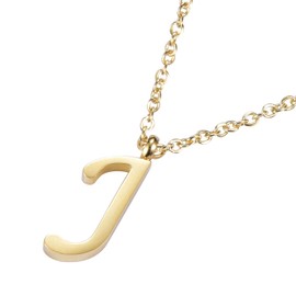 Morella Ladies' Necklace with Letter Pendant, Stainless Steel Gold, in Gift Bag., Stainless Steel