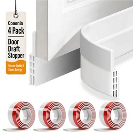 Paquete de 4 topes de puerta para barrido de puerta para parte inferior de la puerta, 2 pulgadas de ancho x 39 pulgadas de largo, color blanco | Bloqu
