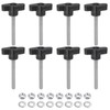 sourcing map 8pcs Tee Wing Knobs M6 x 50mm Metric