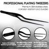 Gutsdoor 8 Inch Plating Tweezers Stainless Steel Precision Culinary Tweezers