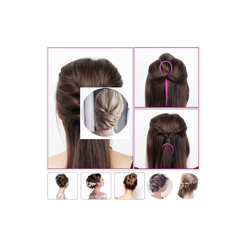 4Pcs Topsy Tail Hair Tool Hair Looping Tool Braiding with