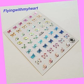 3D Laser Holographic Butterfly Self-Adhesive Nail Stickers Cl05 for Nails Design Nail Art Stickers Decals Supplies Manicure Tips Sticker Colorful for Nail Decorations