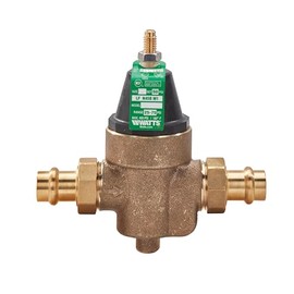 Watts LFN45B Series 3/4" Lead-Free Cast Copper Silicon Alloy Water Pressure Reducing Valve, Double Union Press Connections, Elastomer Disc, Adjustable Pressure 25 to 75 psi, Maximum 400 psi