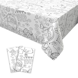Xinvery 2 x Paper Tablecloth for Colouring, Easter, Easter Tablecloth, Colouring Tablecloth, Easter Painting Tablecloth for Children, Crafts, Children, Easter Gifts, Children, Easter Decoration, 120 x