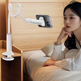 nediea Smartphone Arm, Smartphone Stand, Mag Safe Compatible, Smartphone Arm Stand, 0.1 Seconds Adsorption, Super Strong Magnetic Force, 360° Rotation, Angle Adjustable, Bed, Clamp Type, Stability,