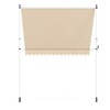 PATISOL 78"x51" Manual Retractable Awning Aluminum Patio Sunshade Shelter