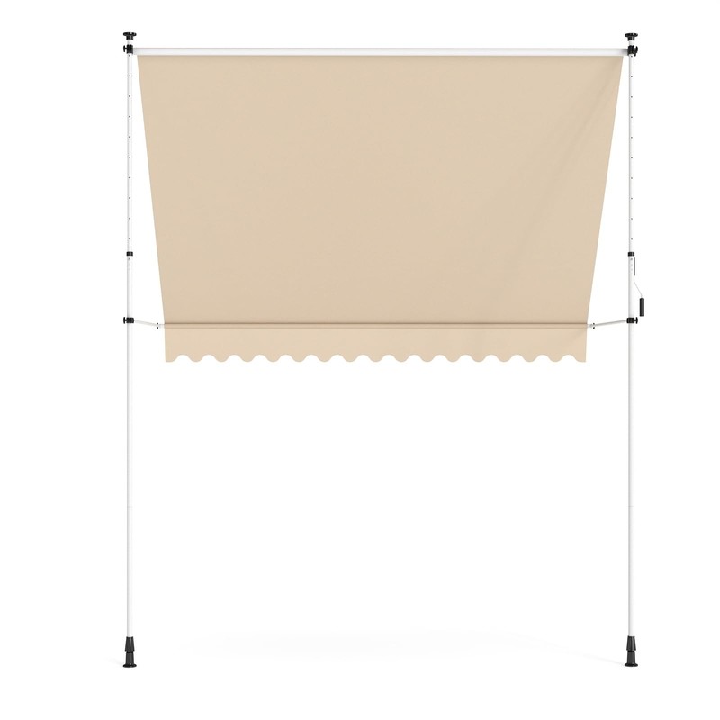 PATISOL 78"x51" Manual Retractable Awning Aluminum Patio Sunshade Shelter