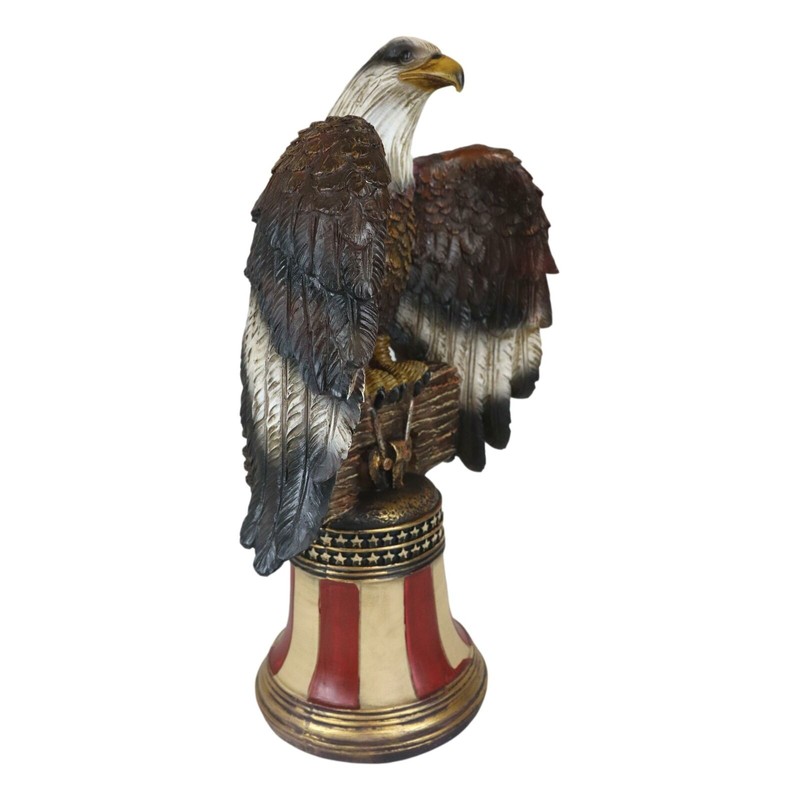 Independence Day American Glorious Bald Eagle Perching On Liberty Bell