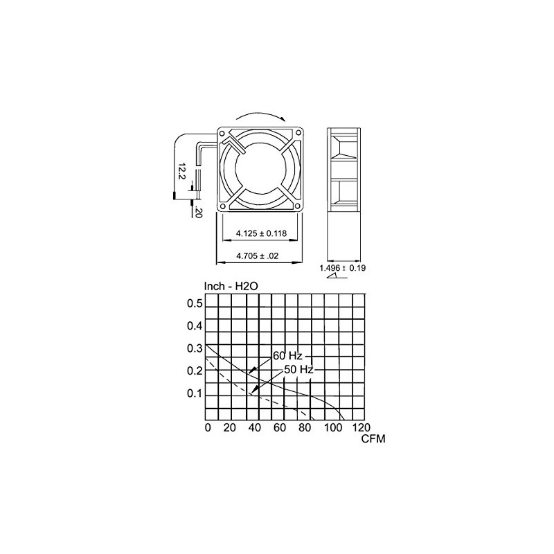 SUNON DP201A Axial Fan 230 V/AC 120 mm x 120