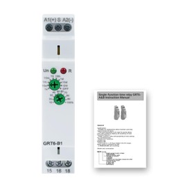 DEWIN Delay Time Relay, GRT6-B1 Single Function Time Relay, Mini Shut-Off Delay Time Relay, DIN Rail Mounting, AC/DC 24V-240V