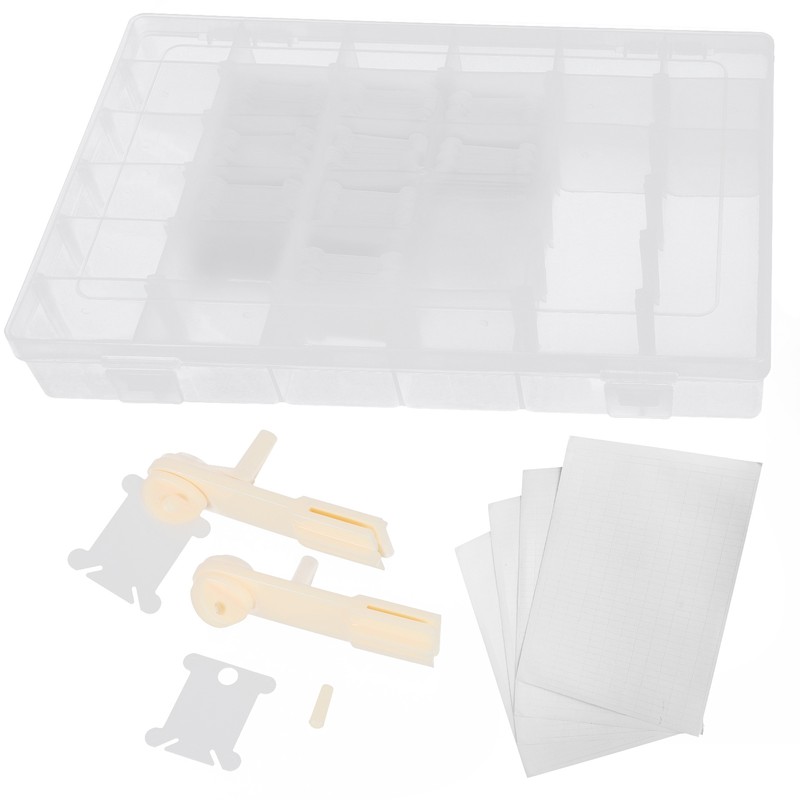 Embroidery Floss Organizer Box Milk White Cross Stitch Plastic Bobbins