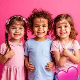 CharmeFleur 18 Sheets Face Tattoos for Children Mermaid Butterfly Face Paint Rabbit for Boys Girls Makeup Decorative Animal Tattoos for Party Bag