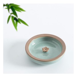 HOTINBO Incense Burner, Incense Holder, Ceramic Incense Holder, Stylish, Incense Holder, For Senkotate Buddhist Altar, Soothing Goods, Yoga, Meditation, Relaxing (Blue-Green)