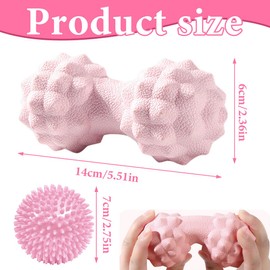 NHQZ 2 Igelball Für Reflexzonen, Anti-Stress, Entspannung Geschenk - Noppenball Fußmassage Rücken Nacken Hand Fuß,Igelball Fußmassage,Massageball,Faszienball Für Füße,Massage Zubehör(Rosa,A)
