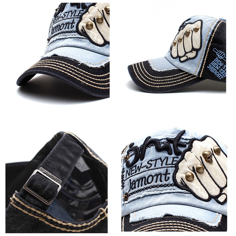 Universal Letter Rivet Adjustable Cotton Baseball Hat for Hip Hop