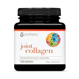 Youtheory Joint Collagen Advanced - Hair, Nail, Bone, Muscle & Joint Support* - Collagen for Women & Men - with 18 Amino Acids, Boswellia Extract, Turmeric & Quercetin - 120 Tablets (60-Day Supply)