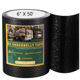 IONCAT RV Underbelly Material Repair Tape, Flex Seal Belly Tape with Permanent Strong Adhesive for RV, Mobile Home, Camper Travel Trailer, RV Awning Tear Repair Kit, Waterproof, 6 INCH x 50 Feet